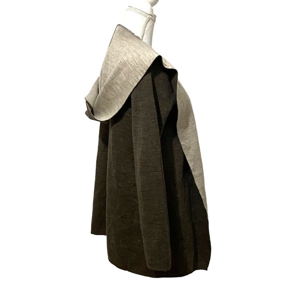 Max Studio Hooded Open Front Cardigan L Hippie Boho Festival Grunge Cosplay Wool - Picture 4 of 7